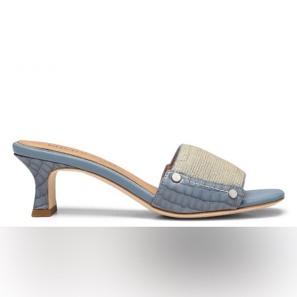 Donald Pliner Kelza Blue Denim and Jute Elastic Sz 6 BNWB - Picture 2 of 5